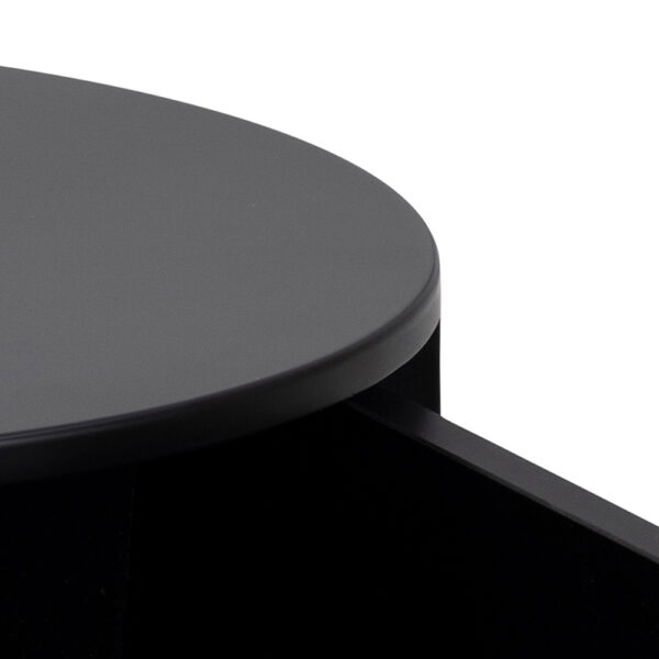Polo Round Bedside Table in Black | Assembly Required