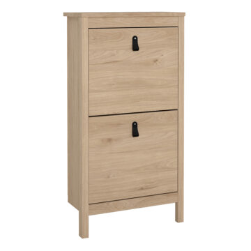 Seville Shoe Cabinet 2 Flap Doors in Jackson Hickory Oak