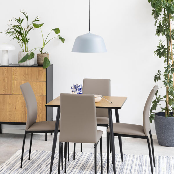 Wilma Small Dining Table in Oak & Black Legs | Assembly Required
