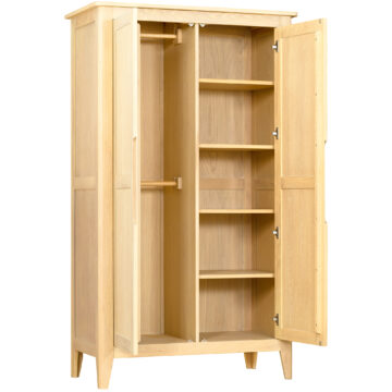 Bruges Double Hanging Wardrobe With Shelving
