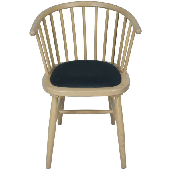 Bruges Upholstered Dining Carver Chair - Dark Grey Pad
