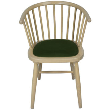 Bruges Upholstered Dining Carver Chair - Green Pad