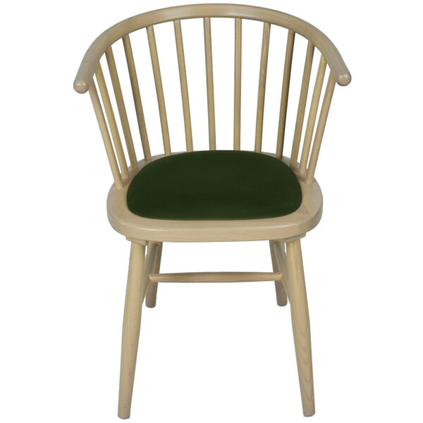 Bruges Upholstered Dining Carver Chair - Green Pad
