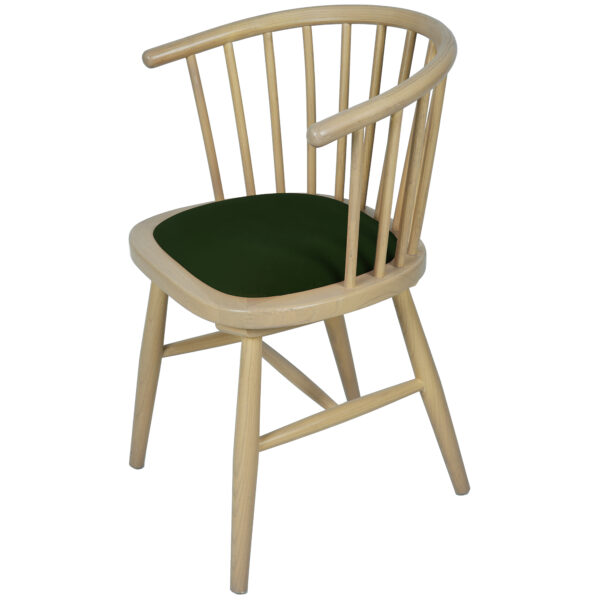 Bruges Upholstered Dining Carver Chair - Green Pad