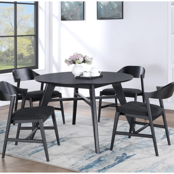 Harrington 120cm Round Dining Set - Black | Assembly Required