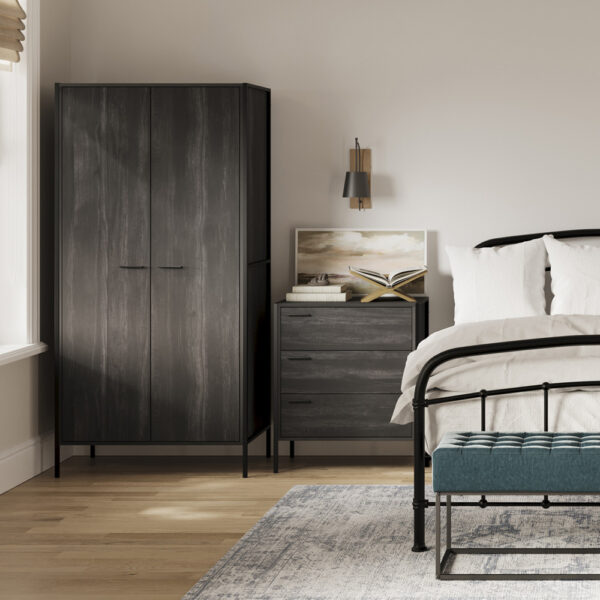 Colliers Black 2 Door Wardrobe | Assembly Required