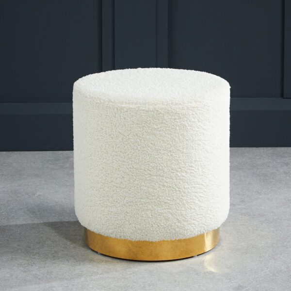 Lara Pouffe Ted Fabric Small - Ivory