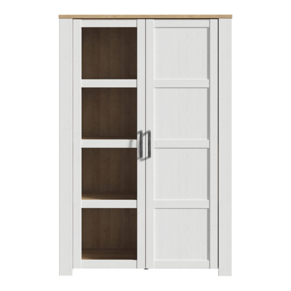 Bruma Display Cabinet inc. 2x LED Lights in Riviera Oak/White