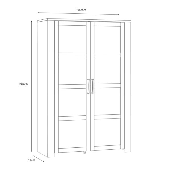 Bruma Display Cabinet inc. 2x LED Lights in Riviera Oak/White | Assembly Required | Clearance