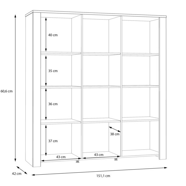 Bruma Large Display Cabinet inc. 4x LED Lights in Riviera Oak/Grey Oak | Assembly Required