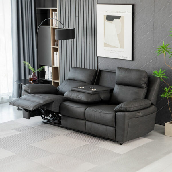 Thor 3 Seater Electric Recliner - Dark Grey | Fully Assembled