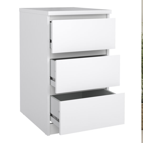Chest and 2 Door 1 Drawer Wardrobe in White High Gloss