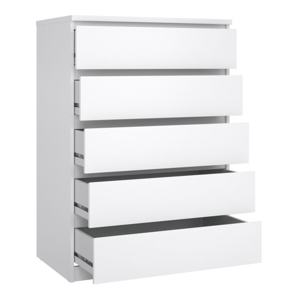 Chest and 2 Door 1 Drawer Wardrobe in White High Gloss
