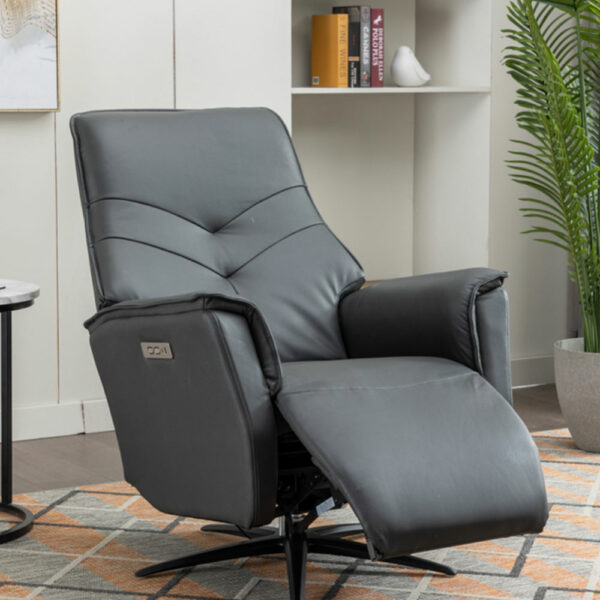 Hermes Swivel Elec Chair Dual Motor - Anthracite Leather