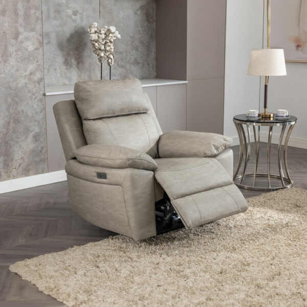 Thor Chair Electric Recliner - Silver Grey | Fully Assembled