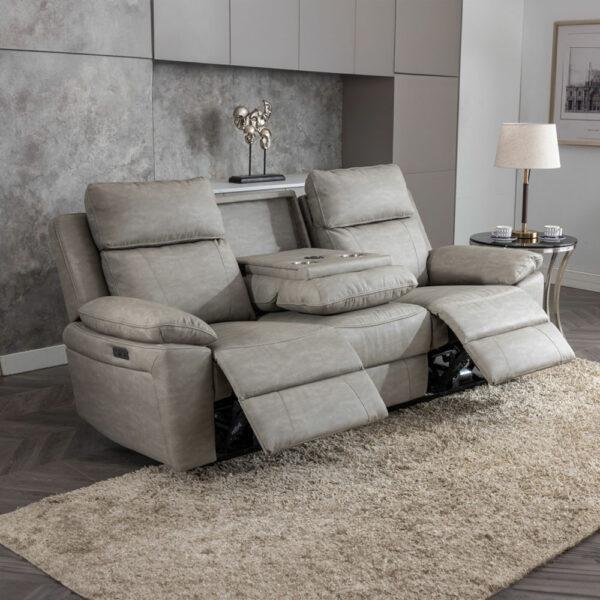 Thor 3 Seater Electric Recliner - Silver Grey | Fully Assembled
