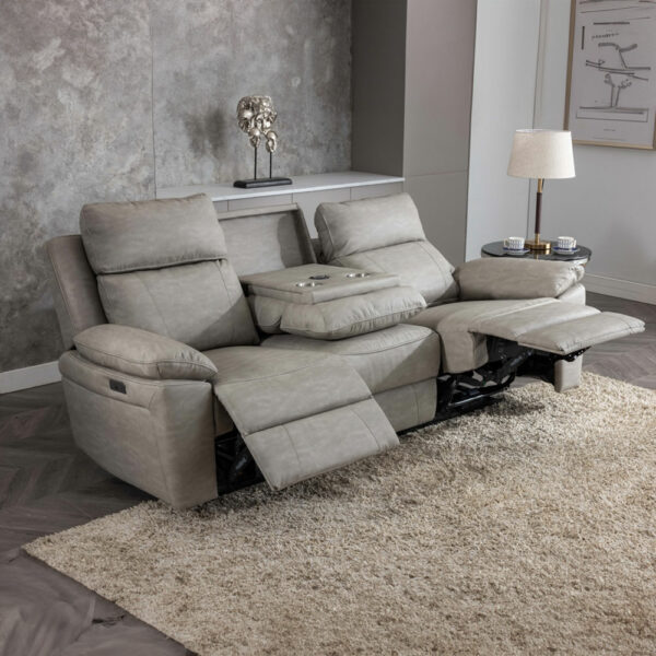 Thor 3 Seater Electric Recliner - Silver Grey | Fully Assembled