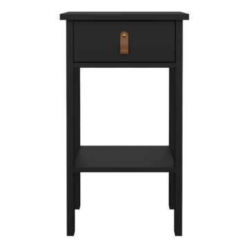 Seville Bedside Table with 1 Drawer in Matt Black