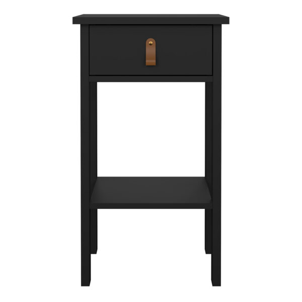 Seville Bedside Table with 1 Drawer in Matt Black