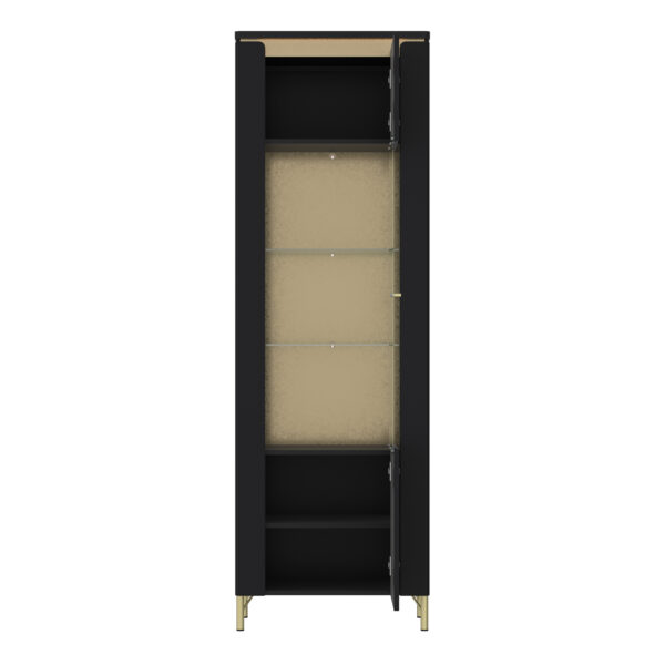 Talos Vitrin 1 Door in Black Matt/Gold