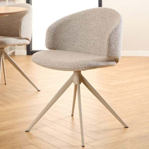 Ella Swivel Beige Dining Chair | Assembly Required