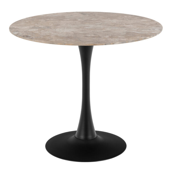 Malta Ceramic Round Dining Table Brown/Black 90x75 cm | Assembly Required