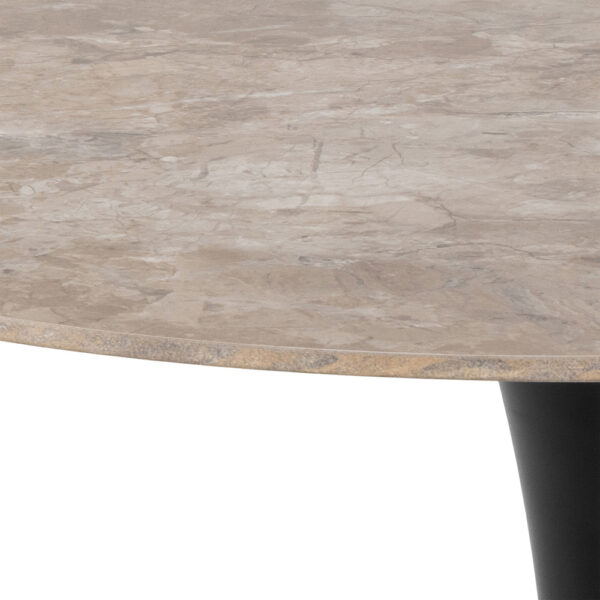 Malta Ceramic Round Dining Table Brown/Black 90x75 cm | Assembly Required