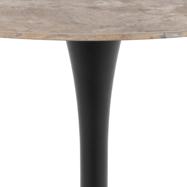 Malta Ceramic Round Dining Table Brown/Black 90x75 cm | Assembly Required