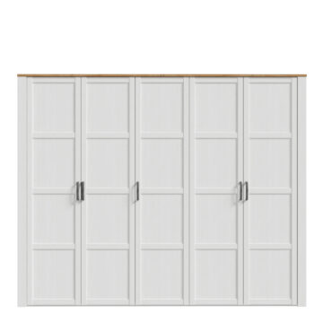 Bohol 5 Door Wardrobe in Riviera Oak/White