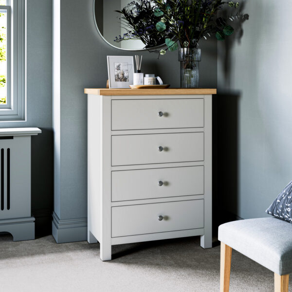 Langdale Grey 4 Drawer Chest | Fully Assembled