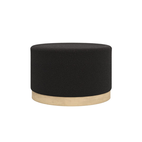 Lana Pouffe Black Boucle / Natural - Large | Fully Assembled