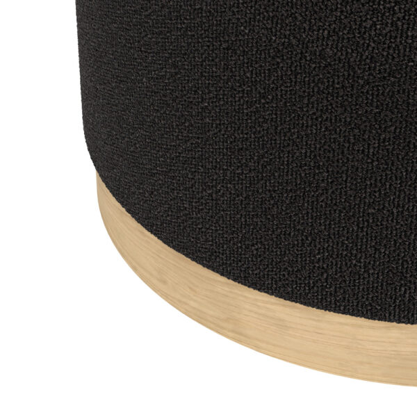 Lana Pouffe Black Boucle / Natural - Large | Fully Assembled