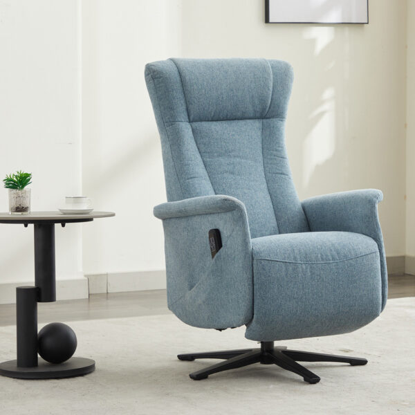 Celeste Swivel Electric Recliner Ice Blue - Dual Motor | Assembly Required