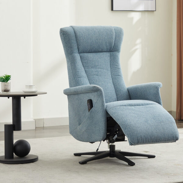 Celeste Swivel Electric Recliner Ice Blue - Dual Motor | Assembly Required