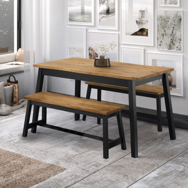 Azusa Black Live Edge Large Dining Table | Assembly Required