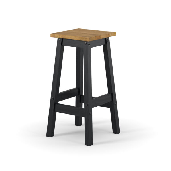 Azusa Black Live Edge High Breakfast Stools (Pair) | Assembly Required