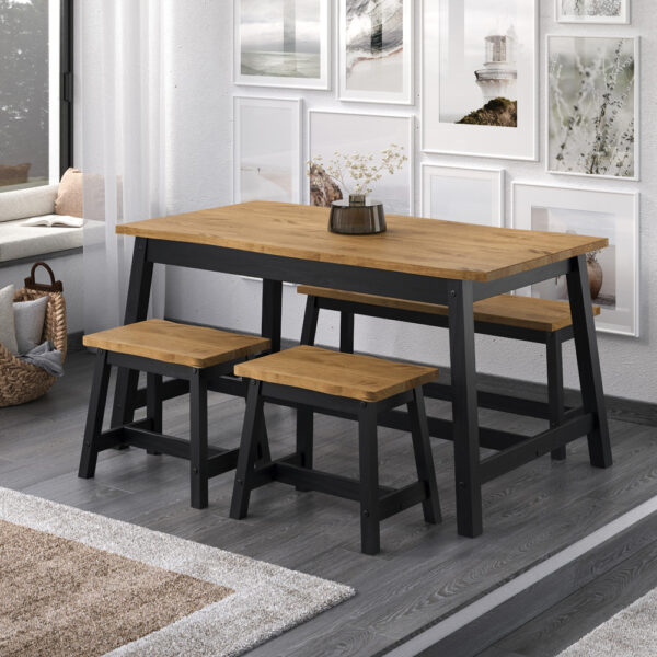 Azusa Black Live Edge Large Dining Table | Assembly Required