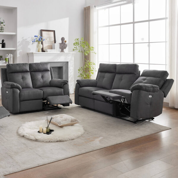 Verano  3+2  Fabric Suite Anthracite (Electric) | Assembly Required