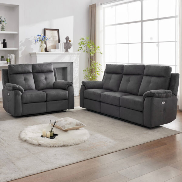 Verano  3+2  Fabric Suite Anthracite (Electric) | Assembly Required