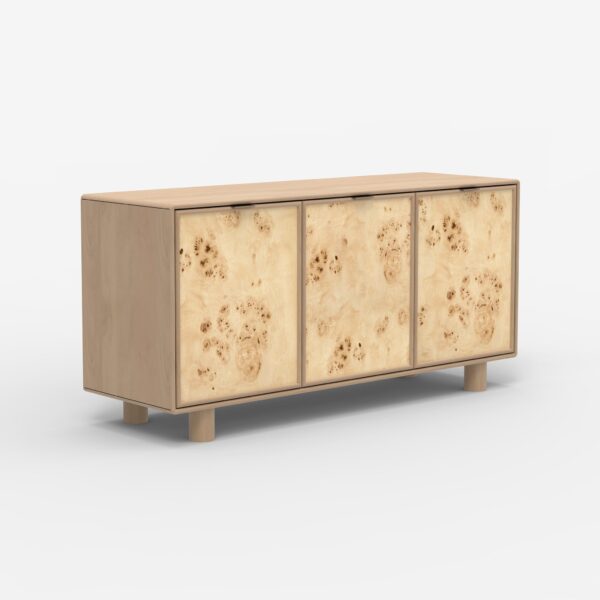 Metro Burl Three Door Cabinet