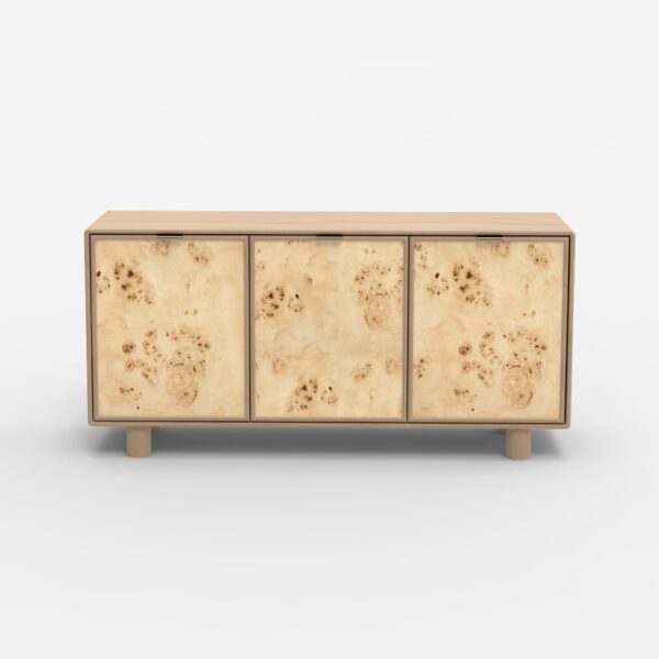 Metro Burl Three Door Cabinet | Assembly Required