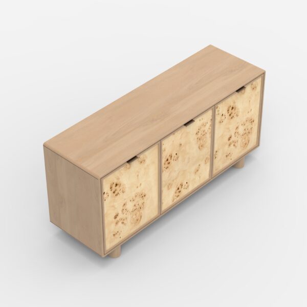 Metro Burl Three Door Cabinet | Assembly Required