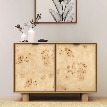 Metro Burl Two Door Cabinet