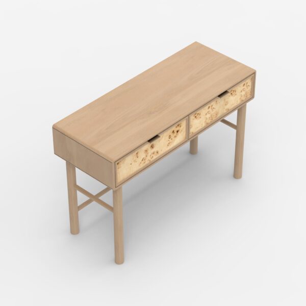 Metro Burl Two Drawer Console Table | Assembly Required