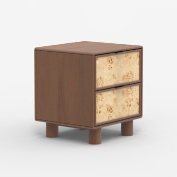 Metro Burl Two Drawer Side Table