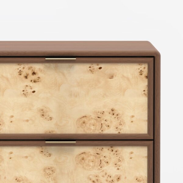 Metro Burl Two Drawer Side Table | Assembly Required