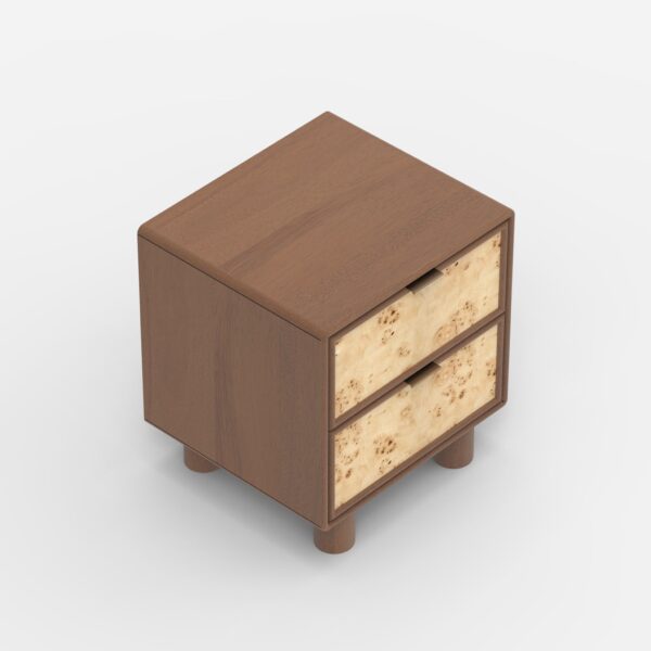 Metro Burl Two Drawer Side Table | Assembly Required