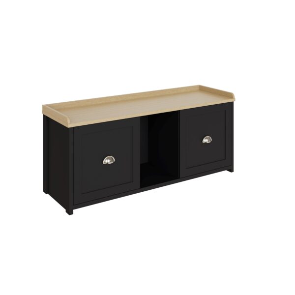 Fife Black 2 Door Shoe Bench | Assembly Required
