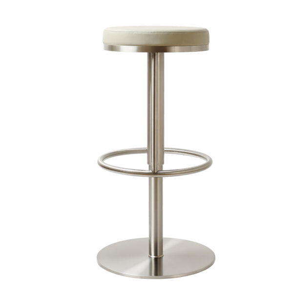 Vibon Premium   Bar stool S/Steel Light Grey PU