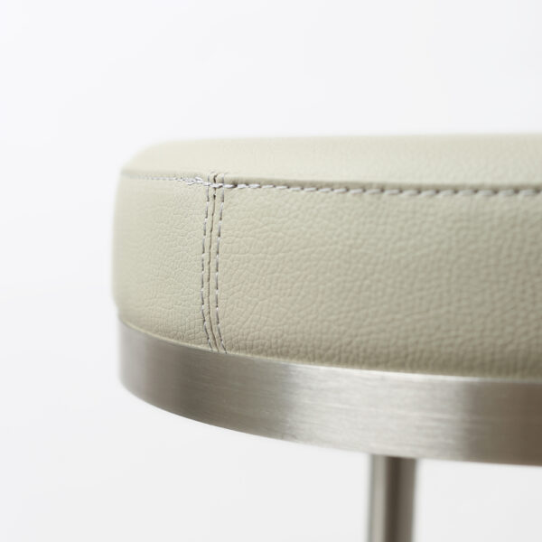 Vibon Premium   Bar stool S/Steel Light Grey PU